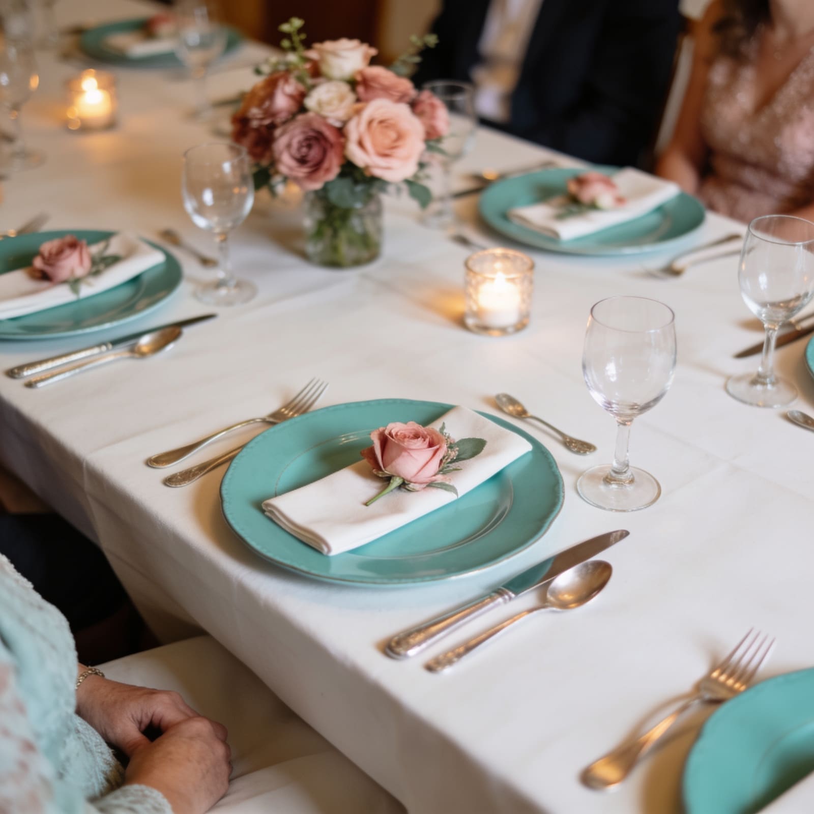 Tavola apparecchiata per una cena privata
