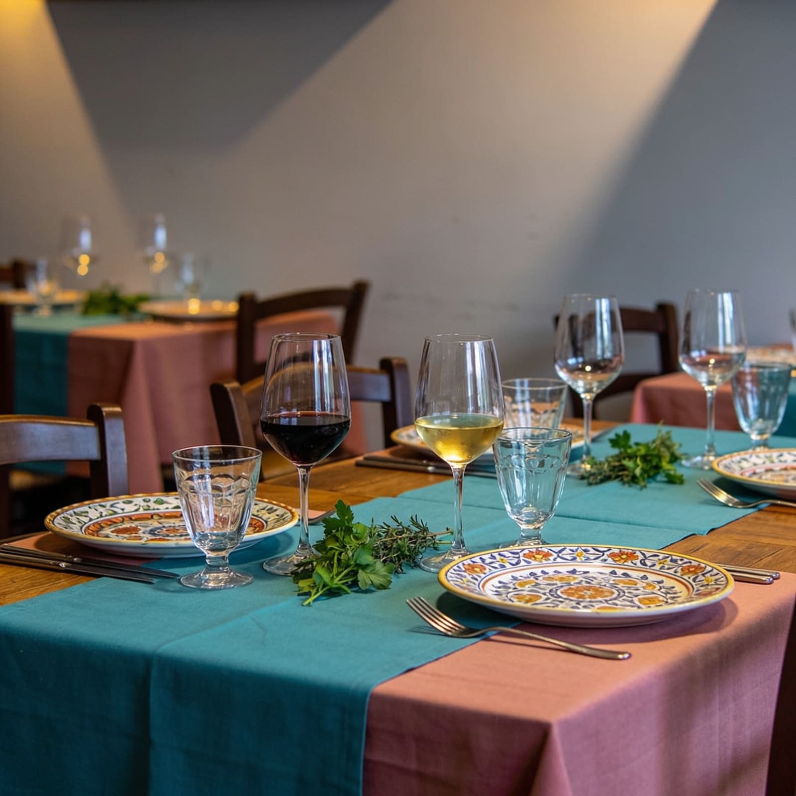 Sala del ristorante Astefade IT con tavoli apparecchiati